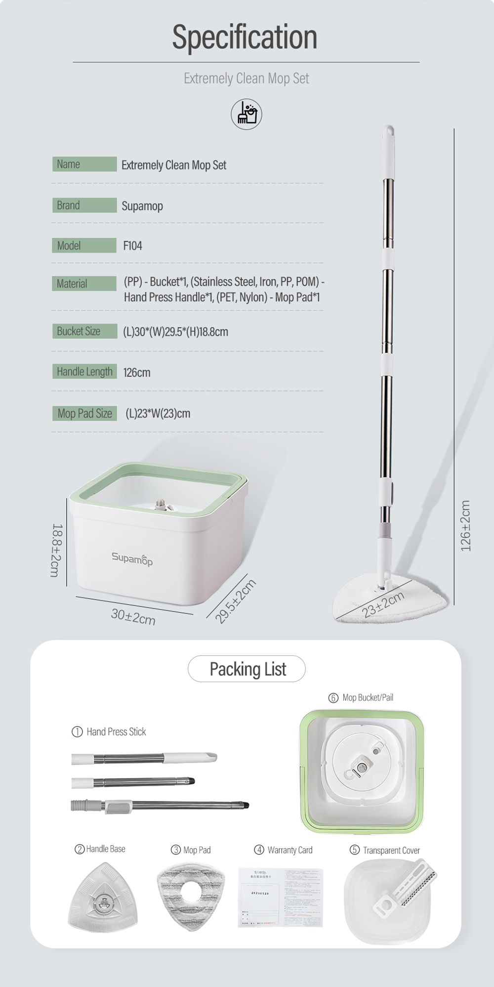 Supamop F104 Extremely Clean Spin Mop-12